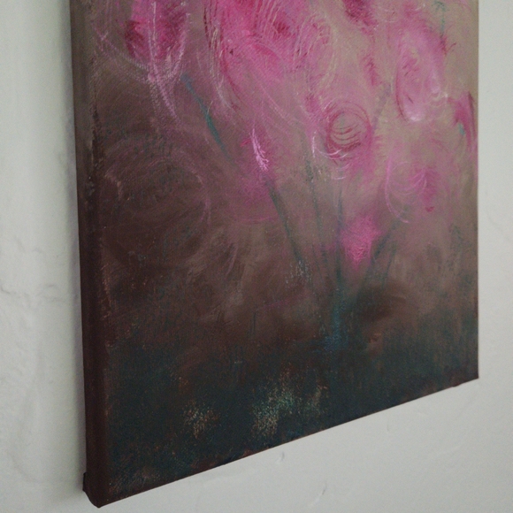 "Beauty from Ashes" original hand painted abstract roses flowers canvas painting - Picture 5 of 8